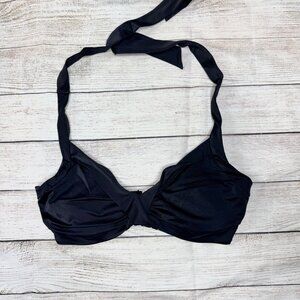 ATHLETA underwire twist front black bikini top size 34B/C